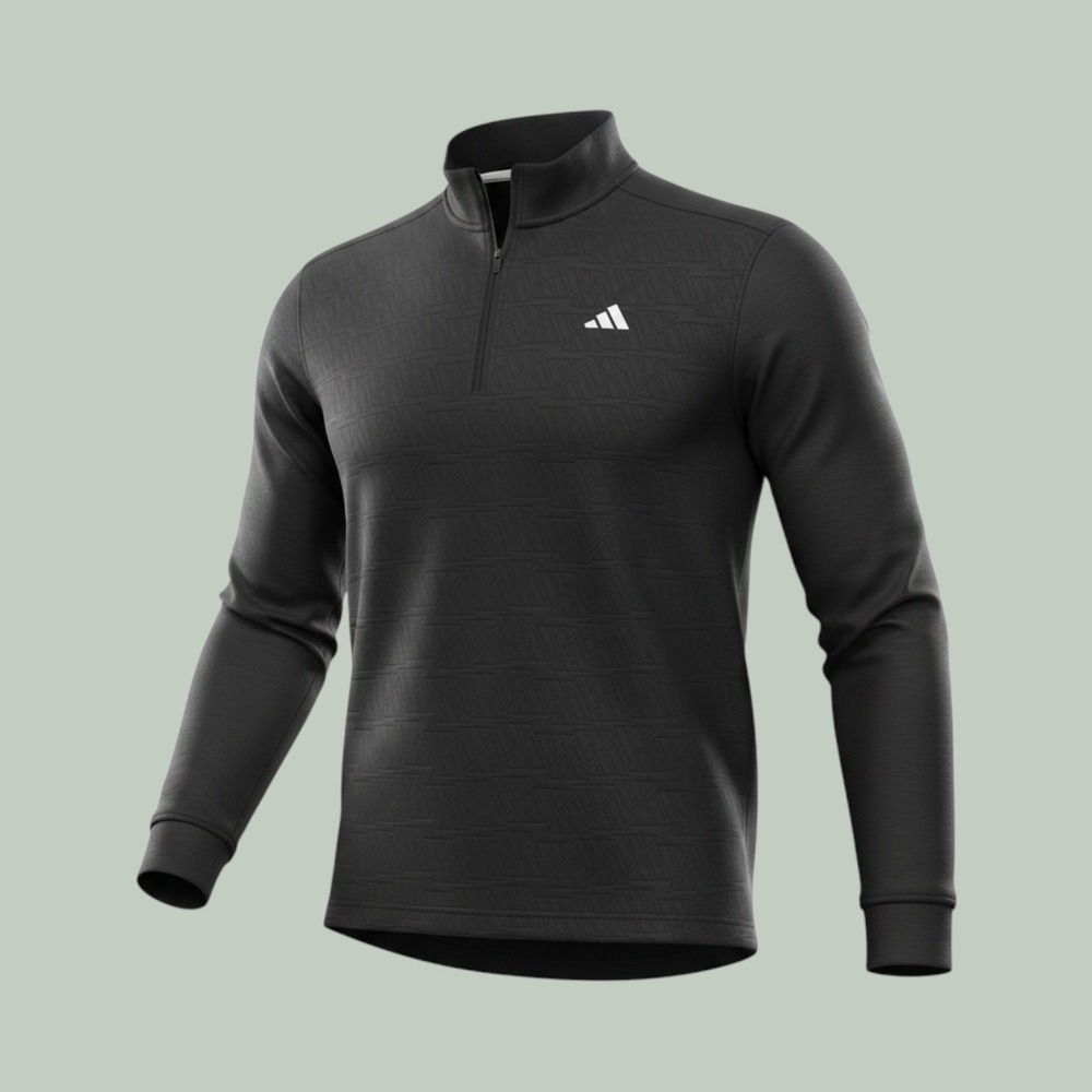 Adidas Mens Adi Pattern 1/4 Zip Pullover Black Textured ADVR0927 Size XL NEW